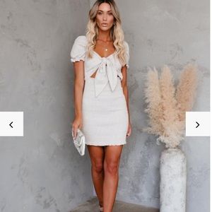 VICI Finley Smocked Puff Sleeve Tie Dress Size M/L